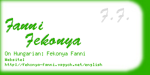 fanni fekonya business card